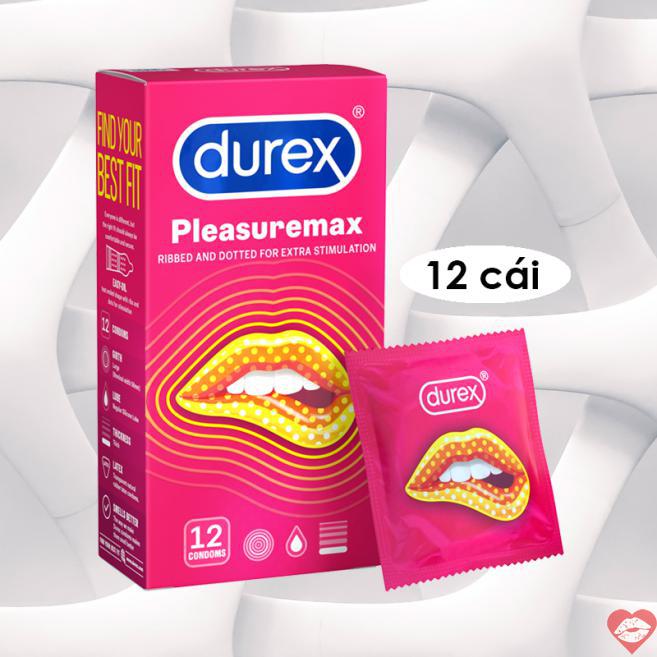 Đại lý Bao cao su Durex Pleasuremax gân gai - Hộp 12 cái chính hãng 